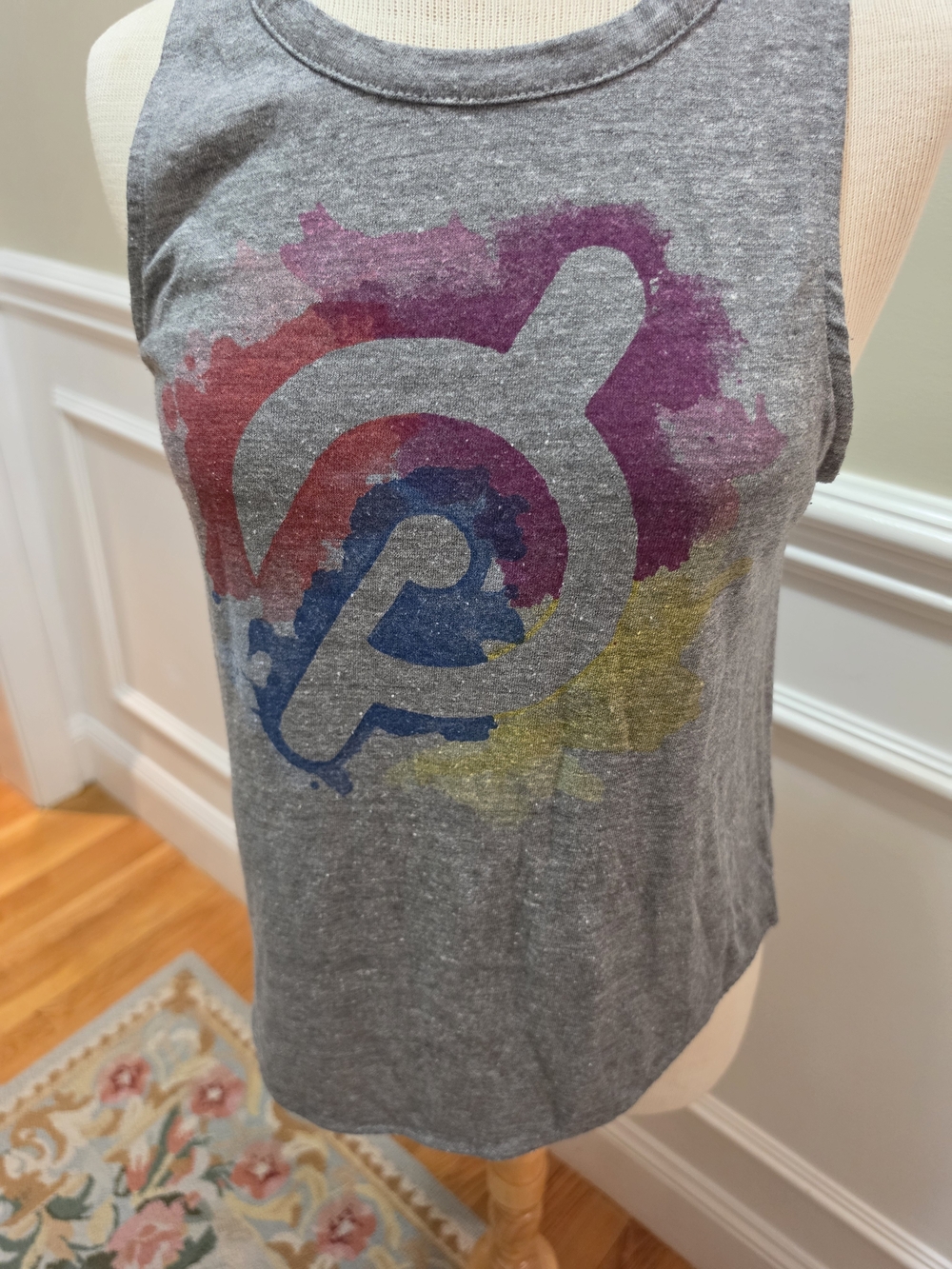 Peloton Gray Tank Top with Multicolor Splash Logo